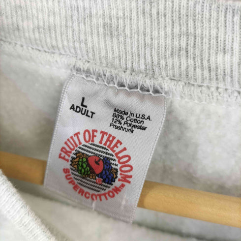 フルーツオブザルーム FRUIT OF THE LOOM 90s USA製 ホッケープリント クルーネックスウェット メンズ import:L